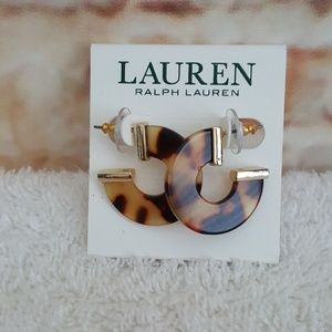 New Ralph Lauren Tortoise Hoop Earrings